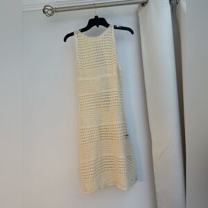 Cream Sleeveless Crochet Dress